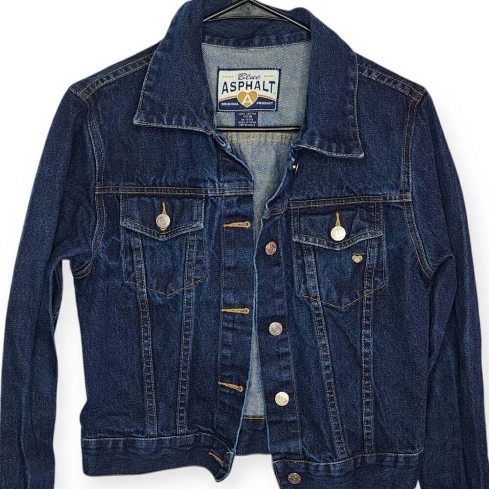 Blue Asphalt Women's Y2K Jean Jacket Button Up Long Sleeve Size M
